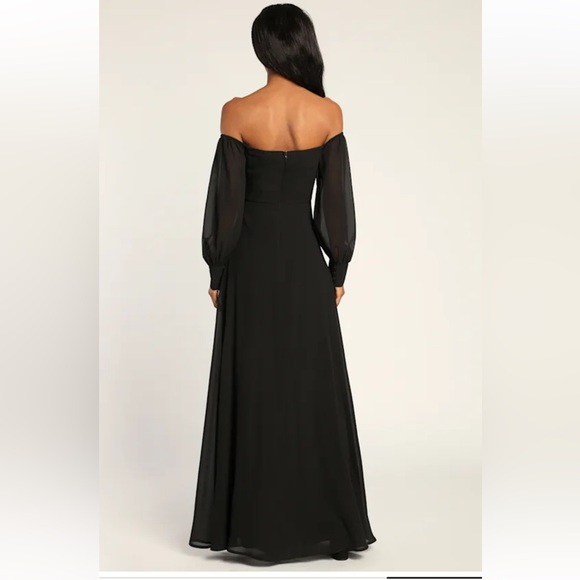Lulus Feel the Romance Black Off-the-Shoulder Maxi Dress - Picture 3 of 3